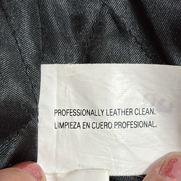 (P1) Kathy Ireland Jacket Black genuine leather belted coat, size S - Picture 15 of 15